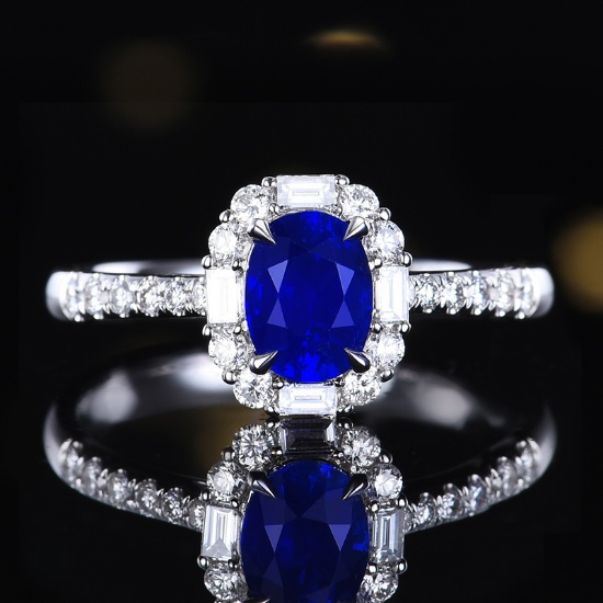 14k Gold 1.72 Ctw Natural Sapphire & Diamond Ring