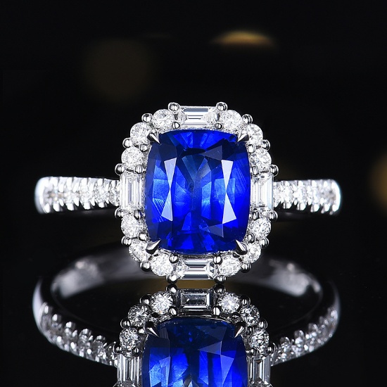 14k Gold 2.46 Ctw Natural Sapphire & Diamond Ring