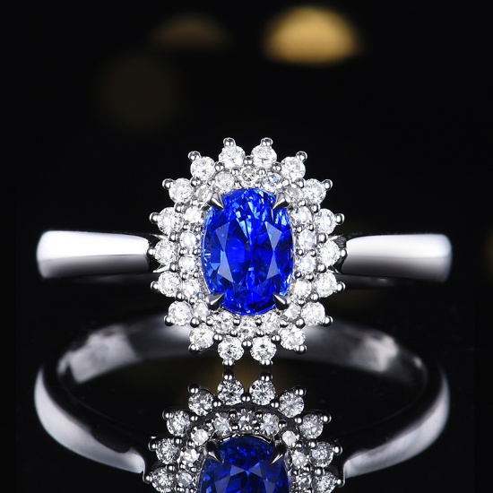14k Gold 1.23 Ctw Natural Sapphire & Diamond Ring