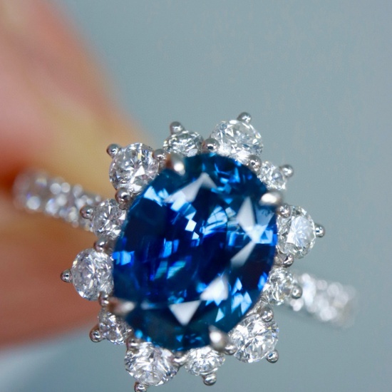 14k Gold 2.12 Ctw Natural Sapphire & Diamond Ring