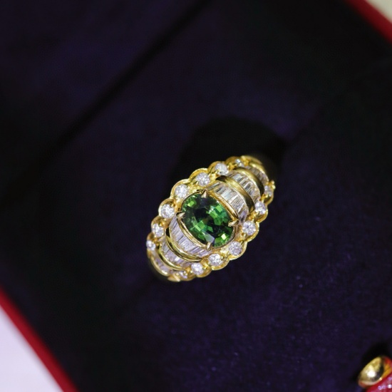 14k Gold 2.09 Ctw Natural Sapphire & Diamond Ring