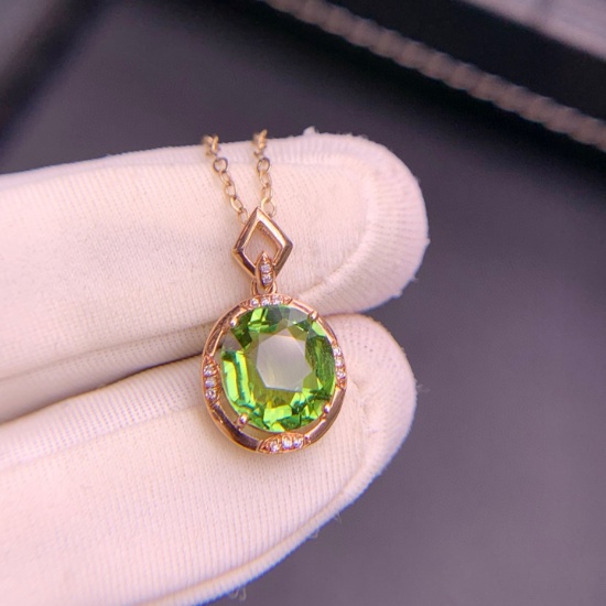 14k Gold 2.6 Ct Natural Tourmaline & Diamond Pendant( Without Chain )