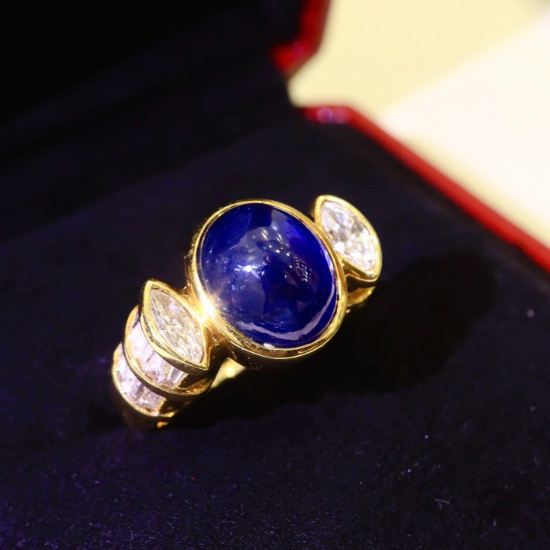 14k Gold 6.01 Ctw Natural Sapphire & Diamond Ring