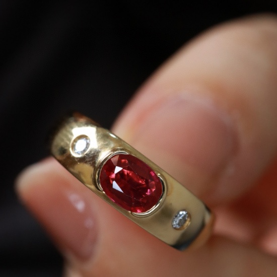 14k Gold 0.51 Ctw Natural Ruby & Diamond Ring