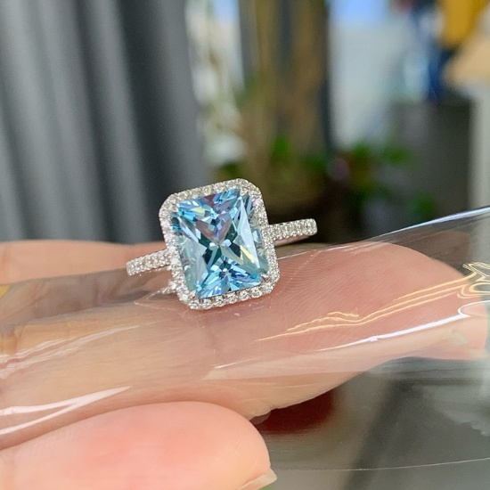 14k Gold 2.58 Ctw Natural Aquamarine & Diamond Ring