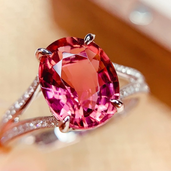 14k Gold 2.8 Ct Natural Tourmaline & Diamond Ring
