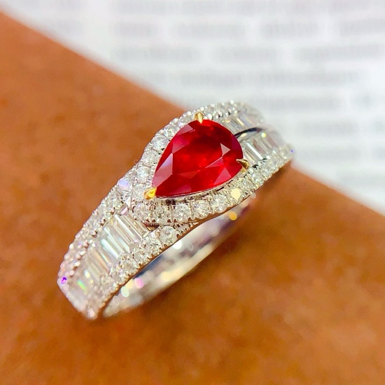 14k Gold 0.93 Ct Natural Ruby & Diamond Ring