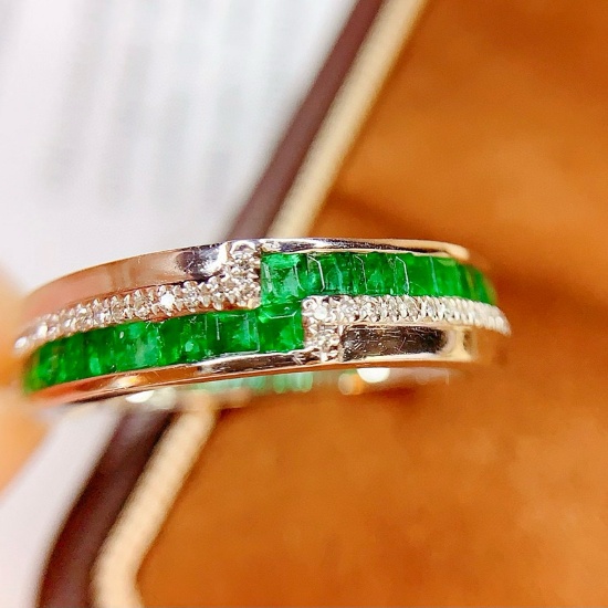 14k Gold 1.2 Ct Natural Emerald & Diamond Ring