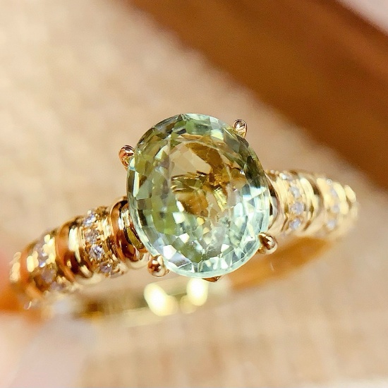 14k Gold 2.08 Ct Natural Tourmaline & Diamond Ring