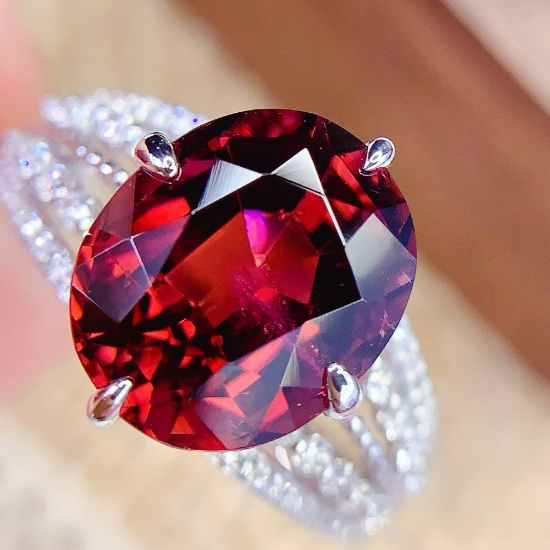 14k Gold 4.8 Ct Natural Tourmaline & Diamond Ring