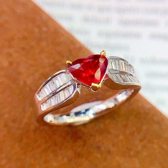 14k Gold 1.02 Ct Natural Ruby & Diamond Ring