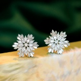 14k Gold 1.3 Ct Natural H Diamond Earrings