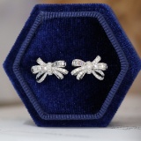 14k Gold 0.38 Ct Natural H Diamond Earrings