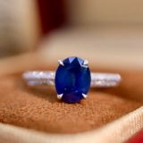 14k Gold 1.65 Ctw Natural Sapphire & Diamond Ring