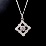 14k Gold 0.26 Ct Natural H Diamond Necklace