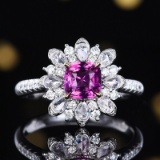 14k Gold 1.75 Ctw Natural Sapphire & Diamond Ring