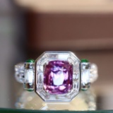 14k Gold 2.07 Ctw Natural Sapphire & Diamond Ring