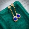 14k Gold 1.52 Ctw Natural Sapphire & Diamond Earrings