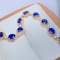 14k Gold 5.51 Ctw Natural Sapphire & Diamond Bracelet