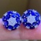 14k Gold 5.3 Ct Natural Sapphire & Diamond Earrings