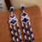 14k Gold 5.83 Ctw Natural Sapphire & Diamond Earrings