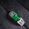 14k Gold 1.41 Ctw Natural Tsavorite & Diamond Ring