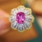 14k Gold 2.50 Ctw Natural Padparadscha Sapphire & Diamond Ring/pendant( Without Chain )