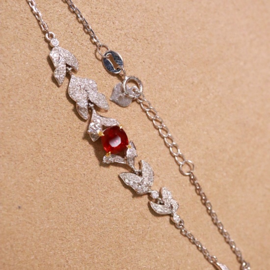14k Gold 1.49 Ctw Natural Ruby & Diamond Bracelet
