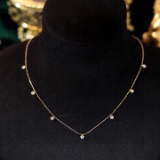 14k Gold 0.6 Ct Natural H Diamond Necklace