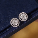 14k Gold 1.2 Ct Natural H Diamond Earrings