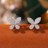 14k Gold 0.4 Ct Natural H Diamond & Butterfly Earrings