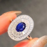 14k Gold 2.45 Ctw Natural Sapphire & Lab Grown Diamond Ring