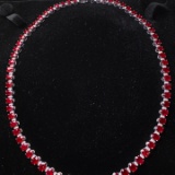 14k Gold 29.73 Ctw Natural Ruby & Diamond Necklace