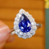 14k Gold 1.71 Ctw Natural Sapphire & Diamond Ring