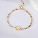14k Gold 0.51 Ctw Natural Yellow Diamond & Diamond Bracelet