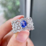14k Gold 2.18 Ctw Natural Sapphire & Diamond Ring