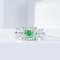 Gia Certified 14k Gold 1.60 Ctw Natural Green Diamond & Diamond Ring