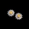 14k Gold 0.50 Ctw Natural Yellow Diamond & Diamond Earrings
