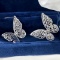 14k Gold 3 Ct Natural H Diamond & Butterfly Earrings