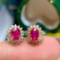 14k Gold 1.1 Ctw Natural Ruby & Diamond Earrings