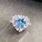 14k Gold 3.26 Ctw Natural Aquamarine & Diamond Ring