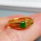 14k Gold 0.32 Ct Vivid Green Natural Emerald Ring