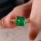 14k Gold 2.73 Ct Vivid Green Natural Emerald Ring