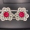 14k Gold 0.75 Ct Natural Spinel & Diamond Earrings