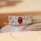 14k Gold 0.72 Ctw Natural Ruby & Diamond Ring