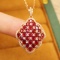 14k Gold 3.10 Ctw Natural Ruby & Diamond Pendant( Without Chain )