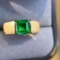 14k Gold 1.65 Ct Vivid Green Natural Emerald Ring