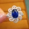 14k Gold 2.80 Ctw Natural Sapphire & Diamond Ring