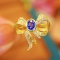 14k Gold 0.51 Ctw Natural Sapphire & Diamond Ring