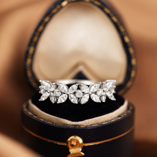 14k Gold 0.75 Ctw Natural H Diamond Ring
